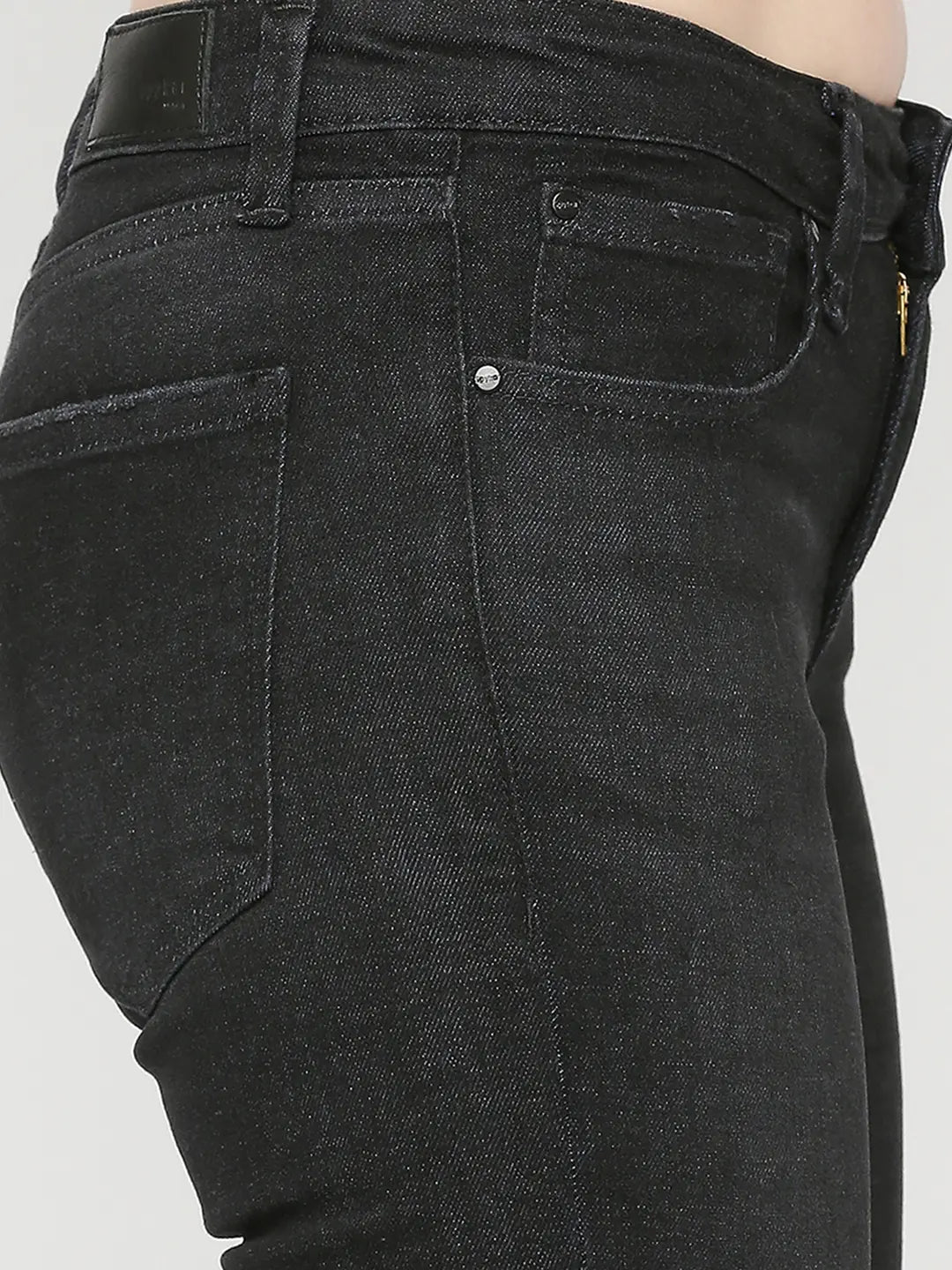 Spykar Women Black Lycra Slim Fit Narrow Length Low Distress High Rise Jeans - (Alicia)