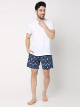 Underjeans By Spykar Men Premium Blue Cotton Blend Regular Fit Boxer Shorts