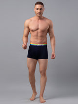 Men Premium Navy-Multi Cotton Blend Trunk- Underjeans By Spykar