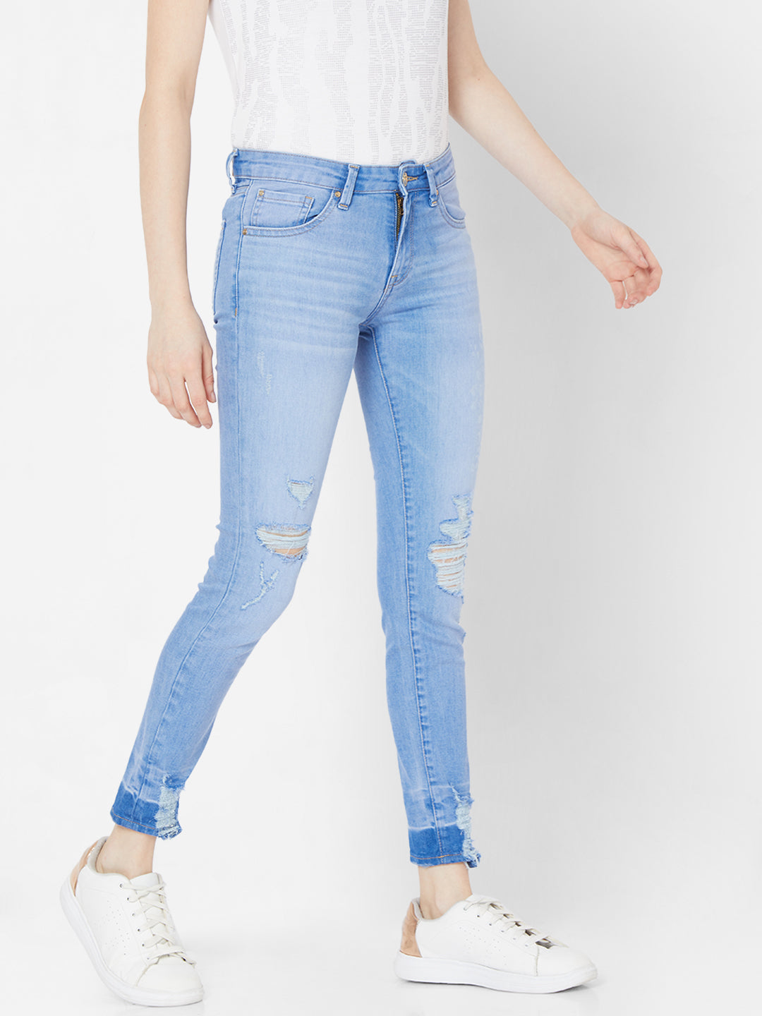 Spykar Women Mid Blue Solid Skinny Mid-Rise Jeans (Alicia)