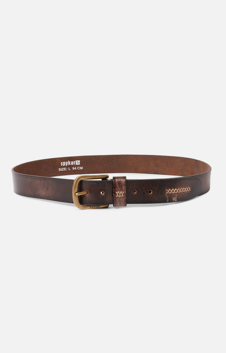 Spykar Men Tan Genuine Leather Belt