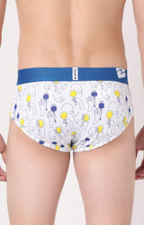 Men Premium White Cotton Blend Brief- Underjeans By Spykar