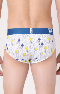 Men Premium White Cotton Blend Brief- Underjeans By Spykar