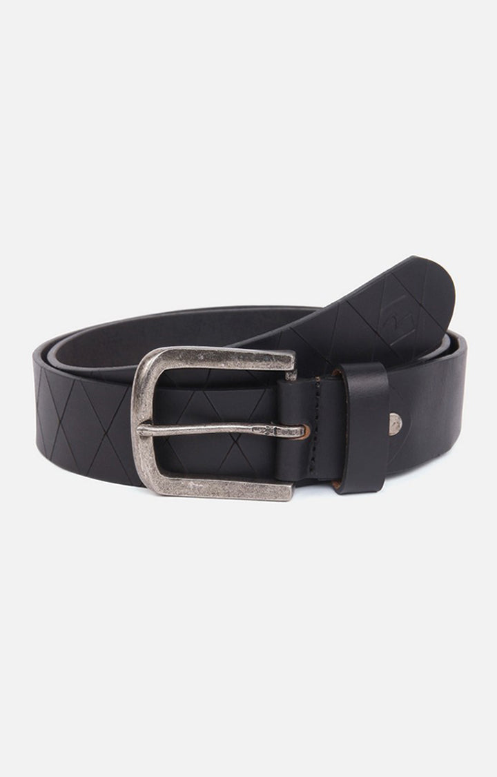 Spykar Black Genuine Leather Belts