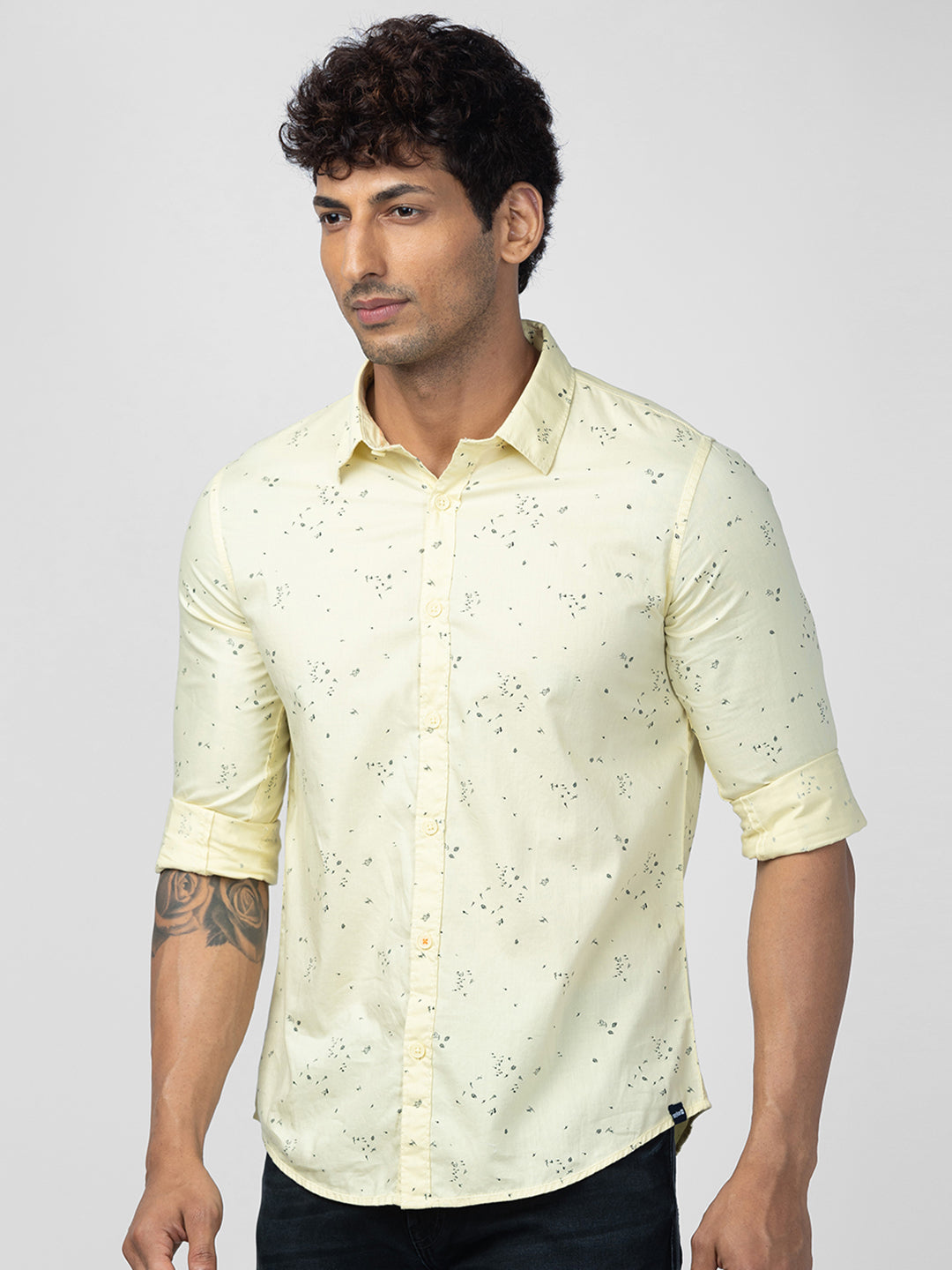 Spykar best sale yellow shirt