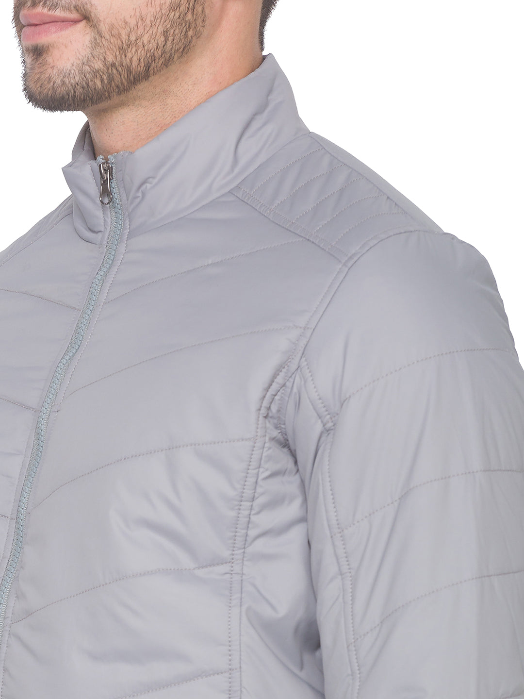 Spykar Grey Polyester Men Front Open Jacket