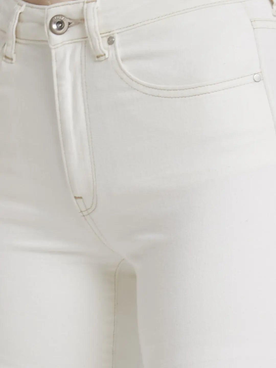 Spykar Women White Lycra Slim Straight Fit Ankle Length Clean Look Jeans -(Emma)