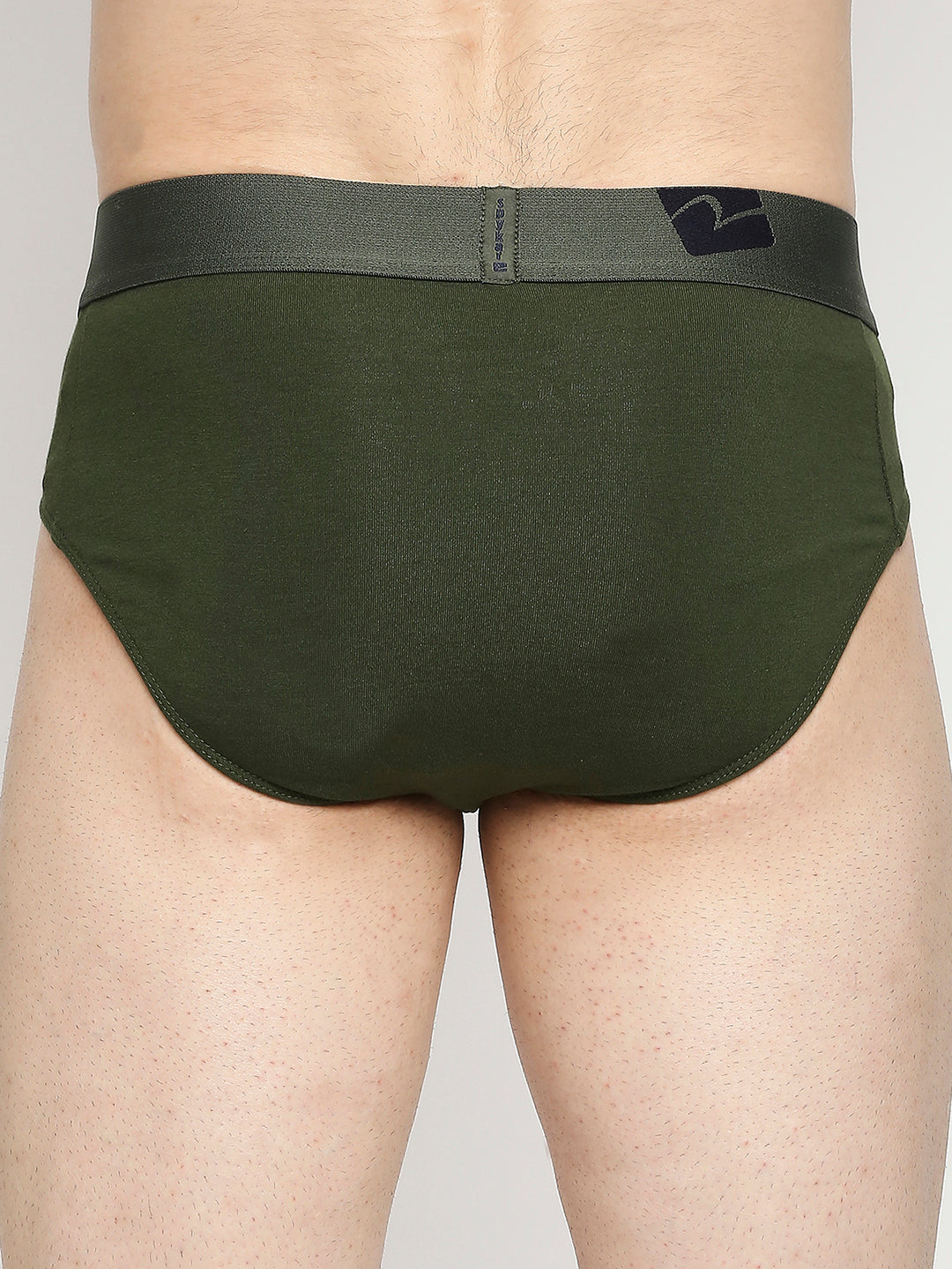 Underjeans By Spykar Men Premium Cotton Blend Olive Brief