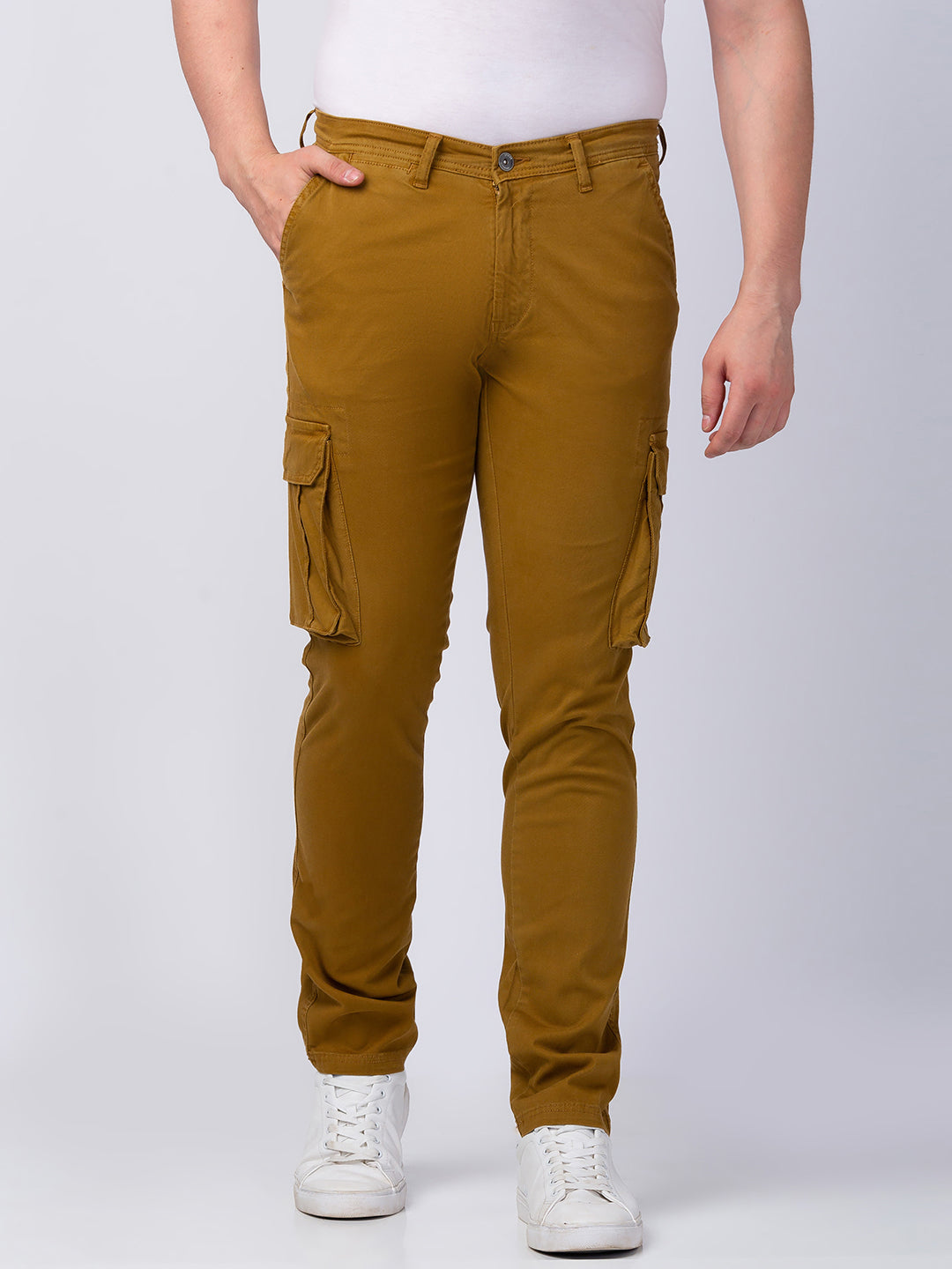 Buy Navy Cotton Straight Fit Cargo Pants for Men Online at Fabindia |  10741297