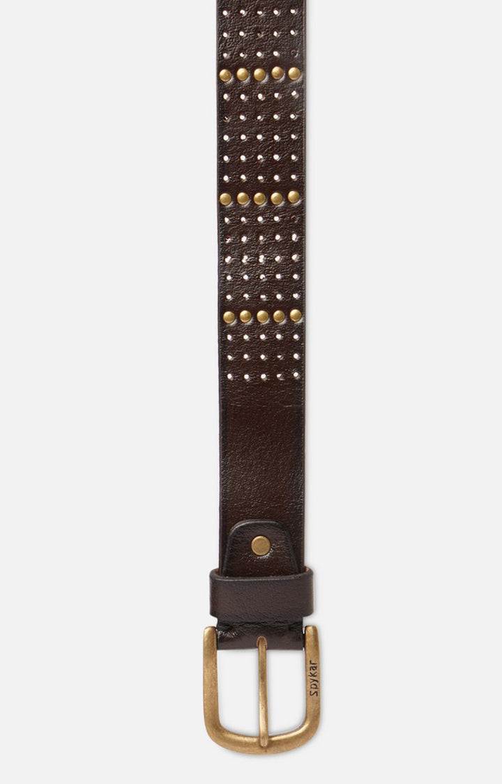 Spykar Men Brown Genuine Leather Belt