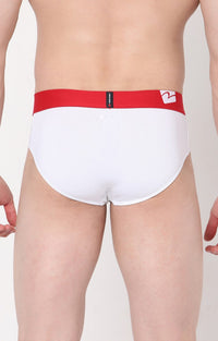 White Cotton Brief For Men Premium- Underjeans By Spykar