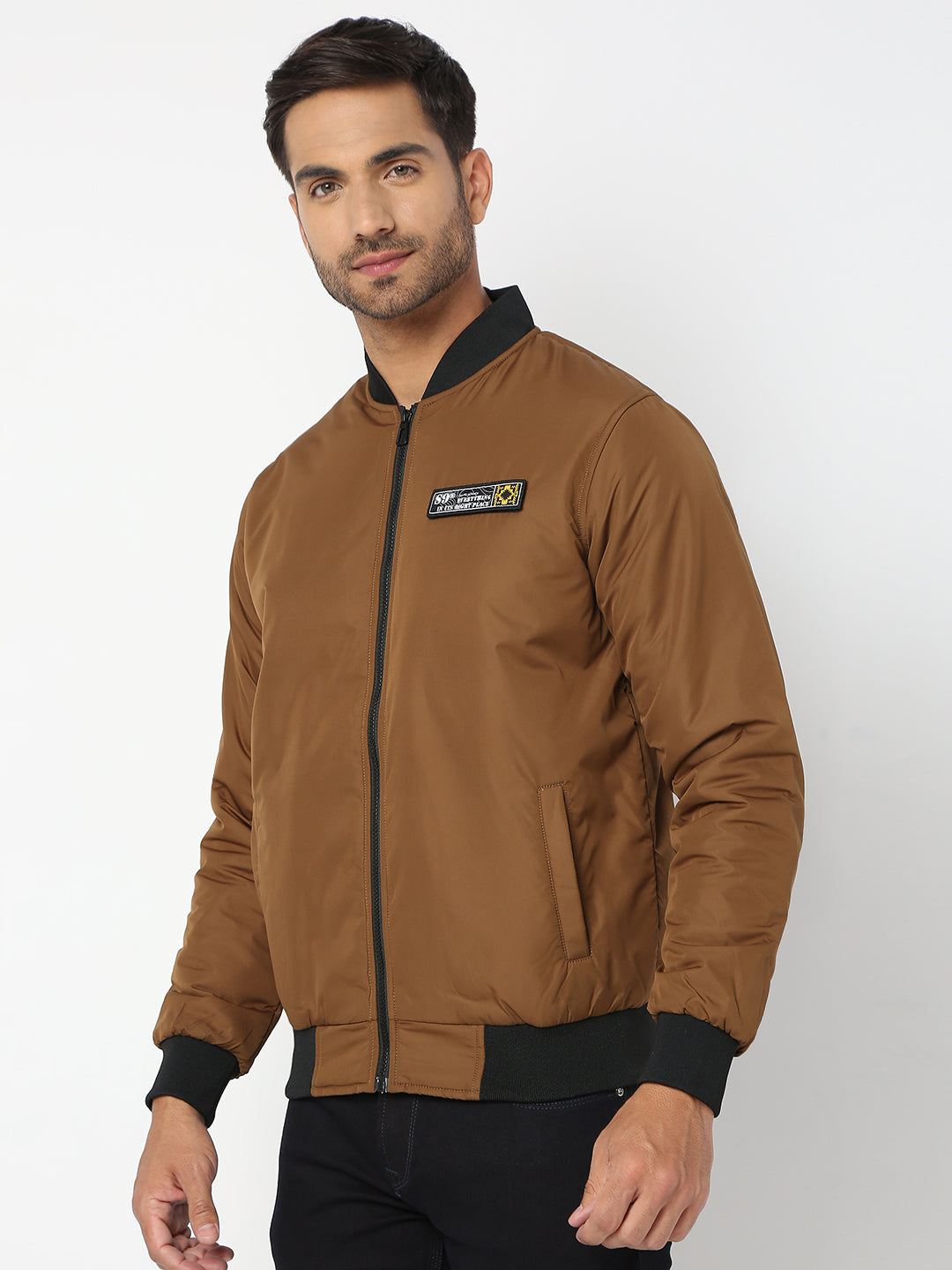 Spykar Men Bronze Nylon Regular Fit Jacket