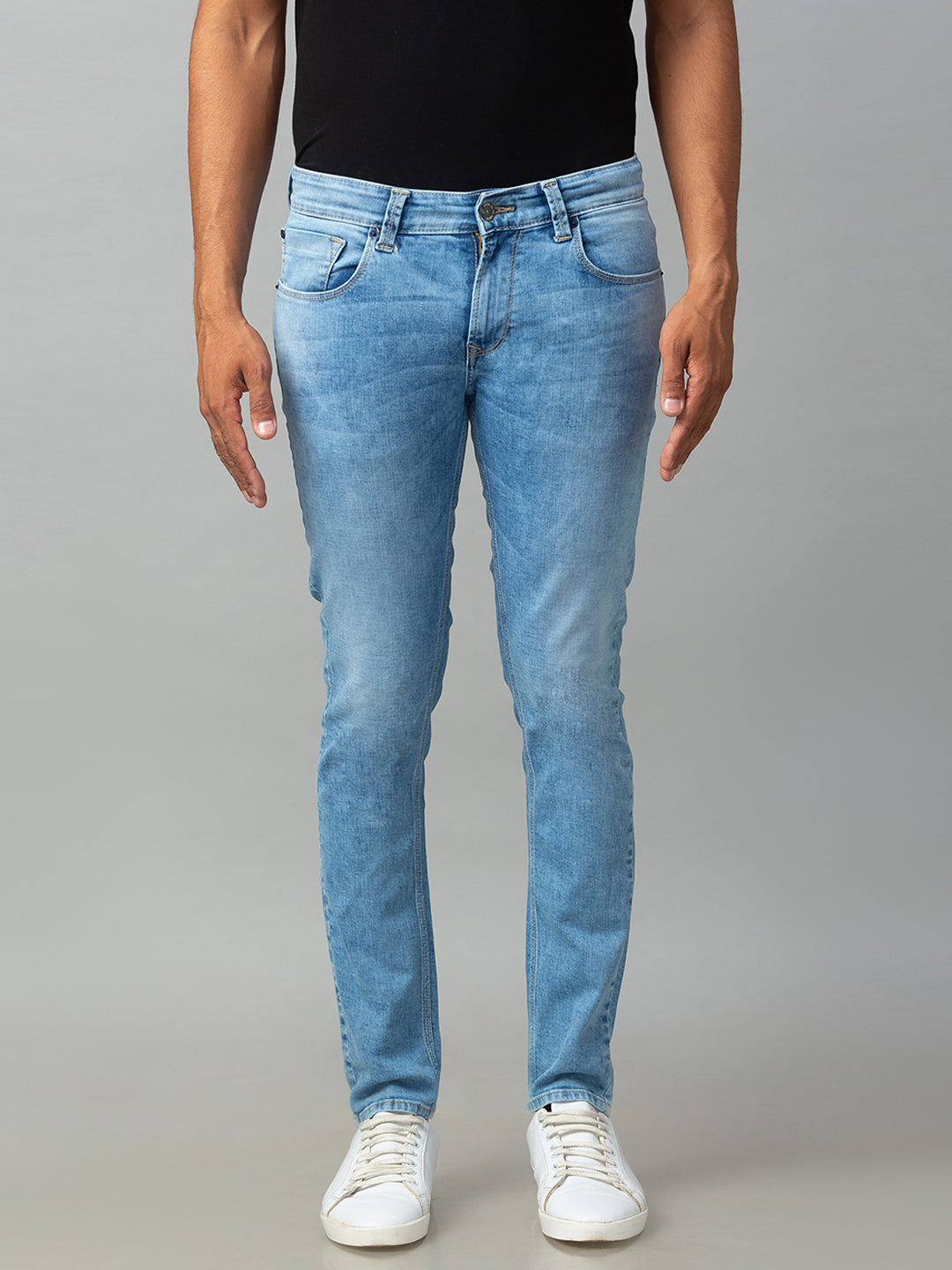 Spykar Men Blue Cotton Super Slim Fit Tapered Length Jeans (Super Skinny)