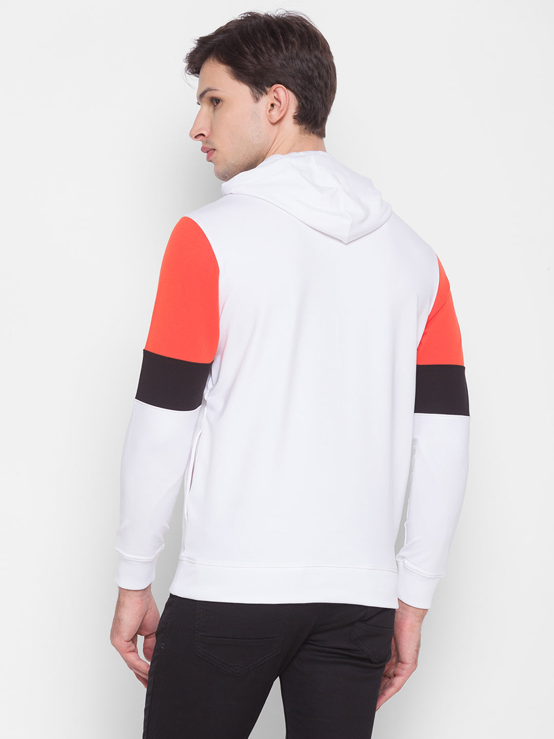 Spykar White Cotton Sweatshirt For Men