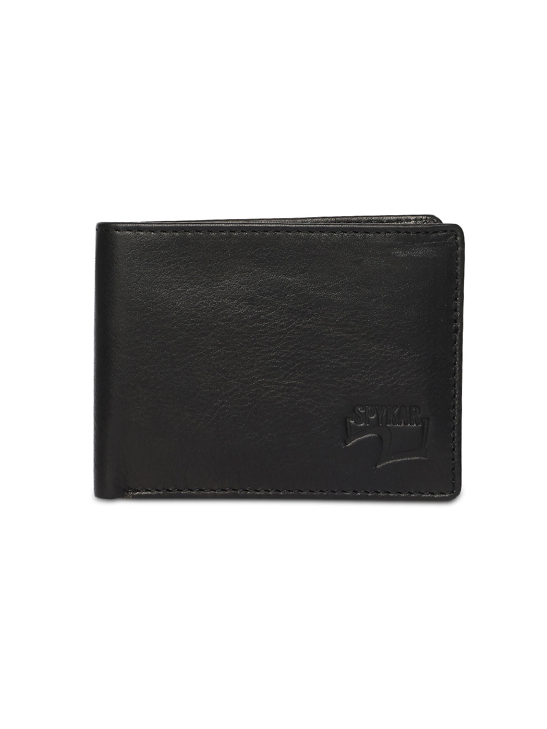 Spykar Men Black Leather Bi-Fold Wallet