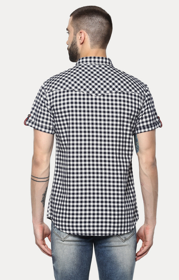 Spykar Men'S Black Cotton Checked Casual Shirts