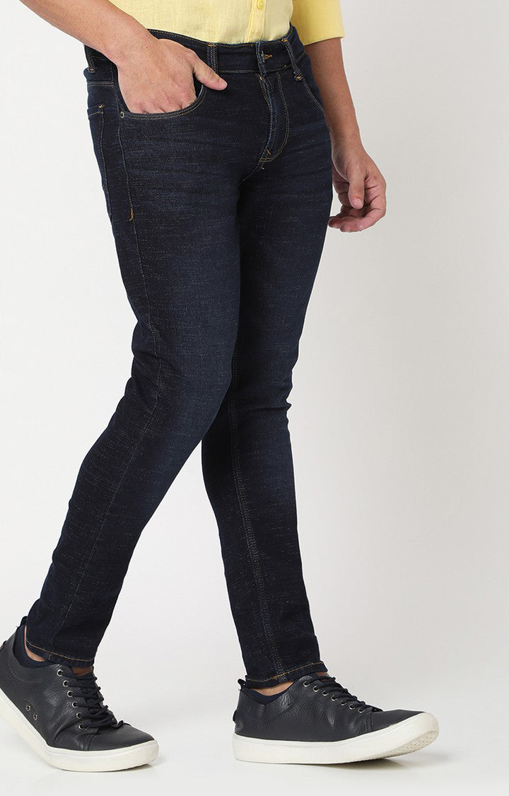 Spykar Men Dark Blue Cotton Slim Fit Tapered Length Jeans (Kano)