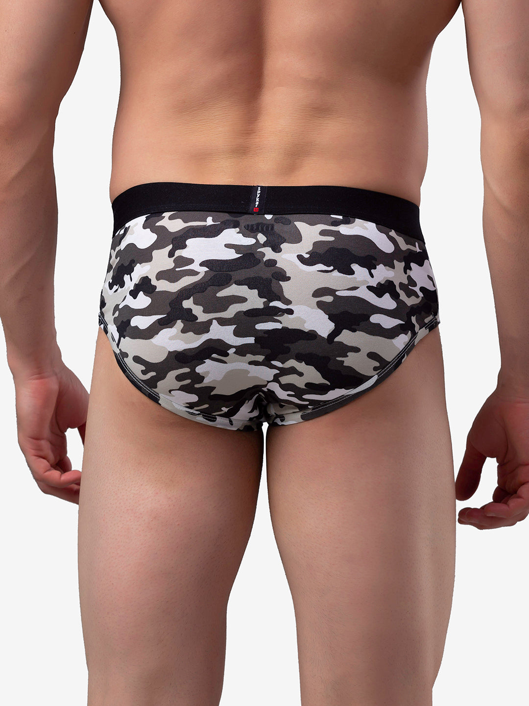 Men Premium Cotton Blend Camo 1 Brief - (Pack of 2)- UnderJeans by Spykar