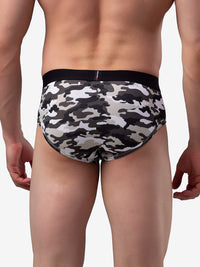 Men Premium Cotton Blend Camo 1 Brief - (Pack Of 2)- Underjeans By Spykar