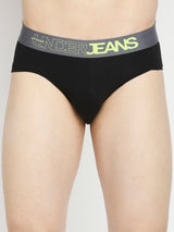 Men Premium Dull Purple & Black Cotton Blend Brief - Pack Of 2- Underjeans By Spykar