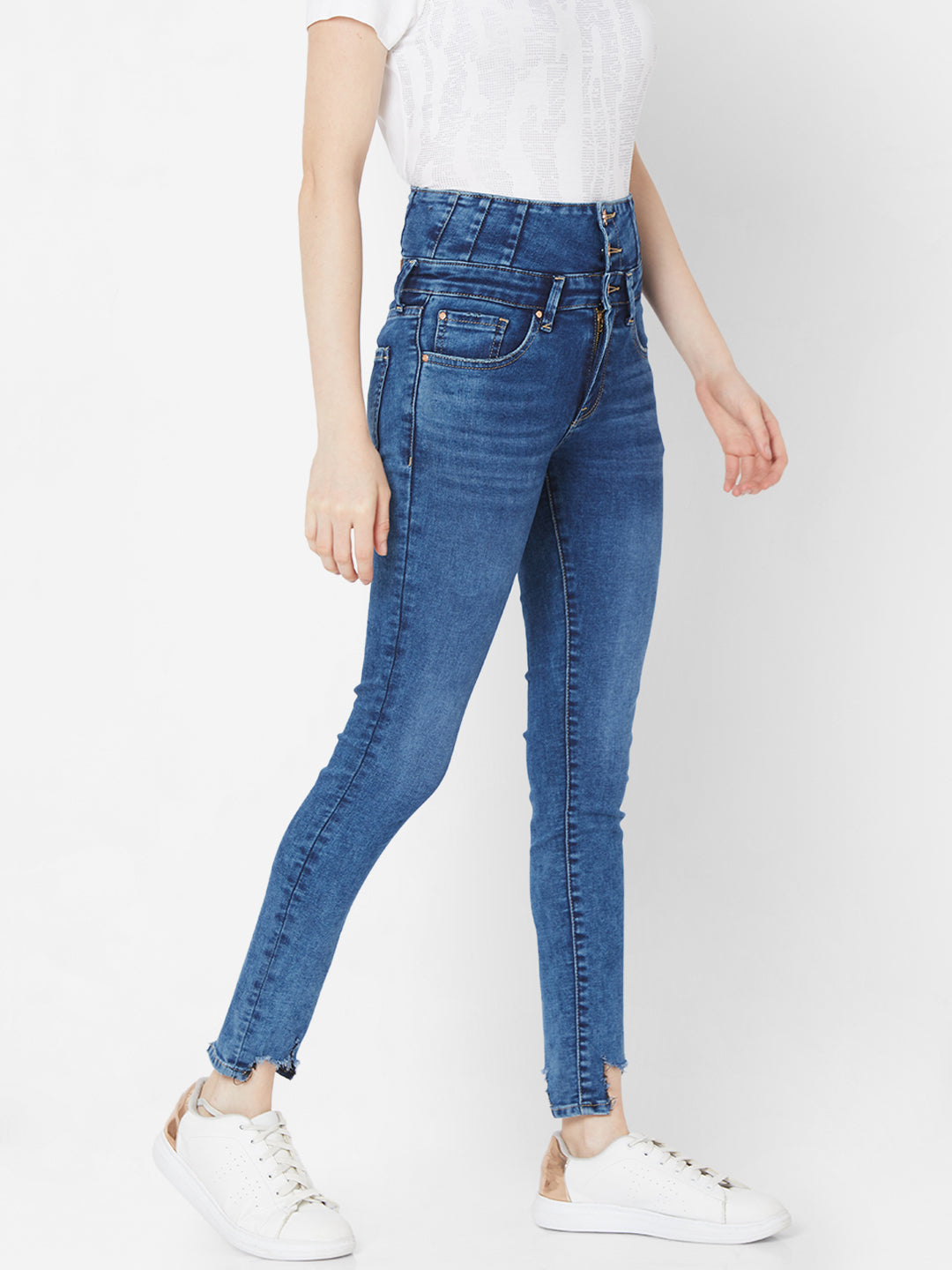 Spykar Women Mid Blue Solid Skinny Mid-Rise Jeans (Alicia)