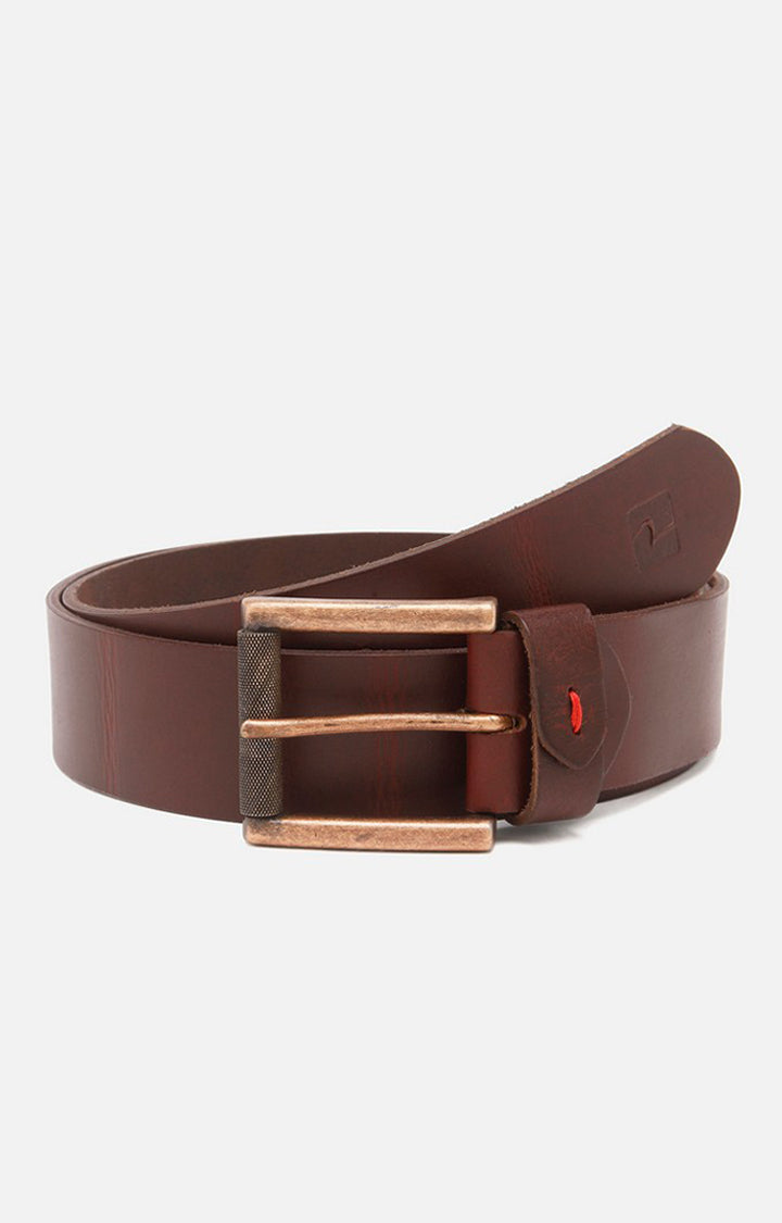 Spykar Men Wine Genuine Leather Belt