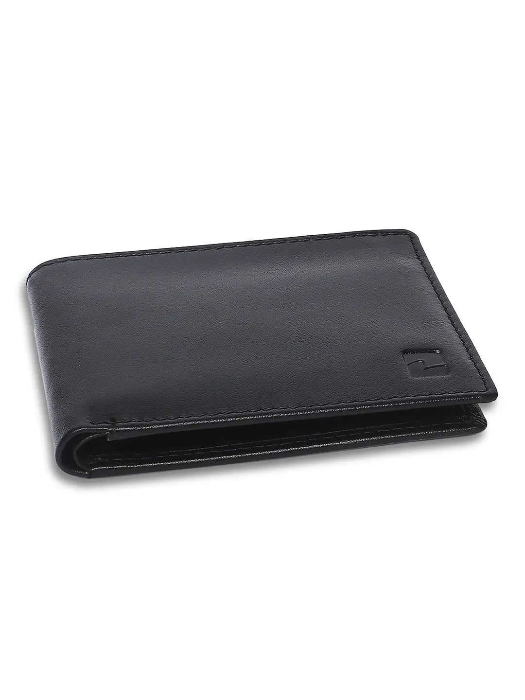 Spykar Men Black Leather Bi-Fold Wallet