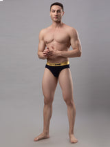 Underjeans By Spykar Men Premium Cotton Blend Navy Brief - (Pack Of 2)