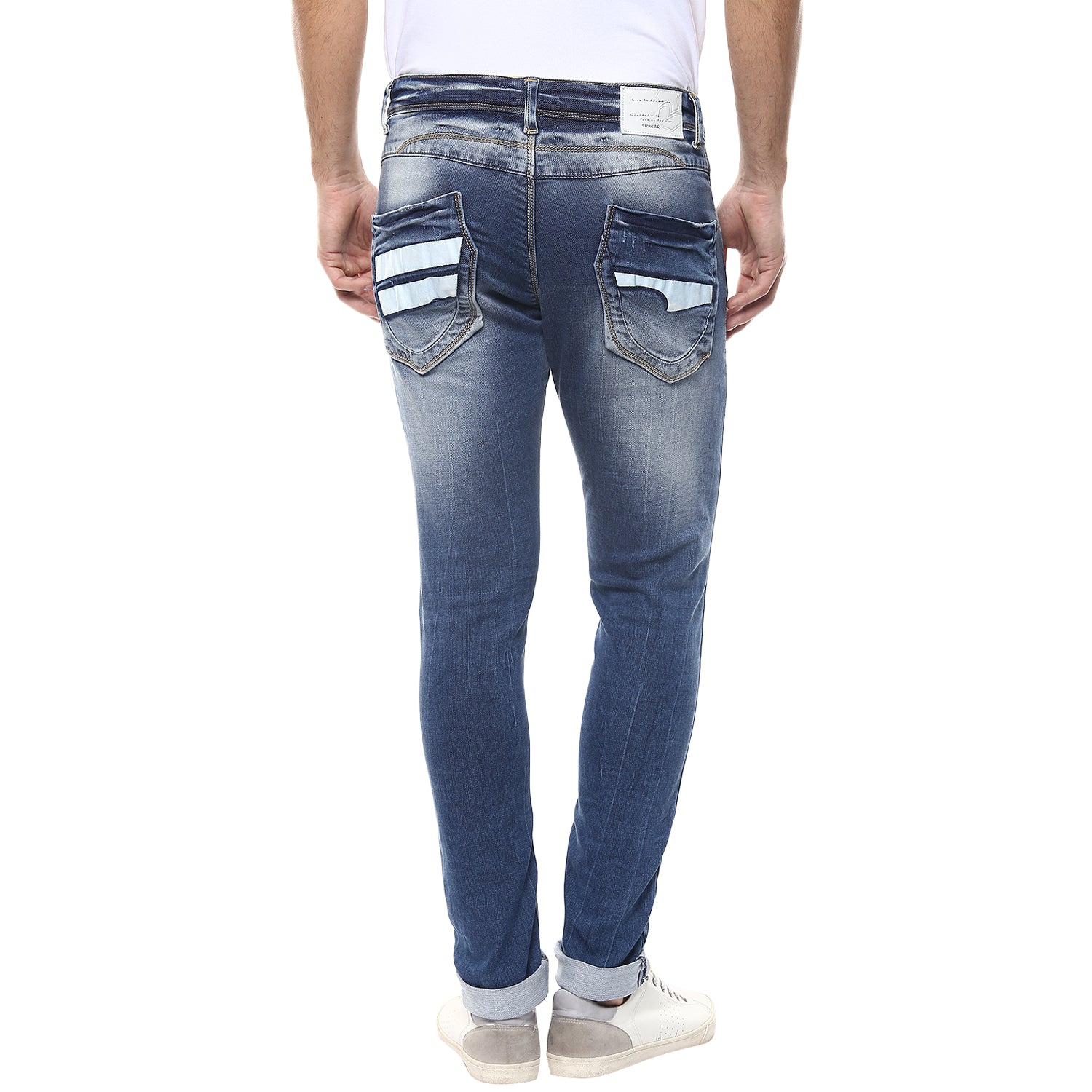 Spykar Mid_Blue Cotton Regular Fit Regular Length Jeans (Actif)