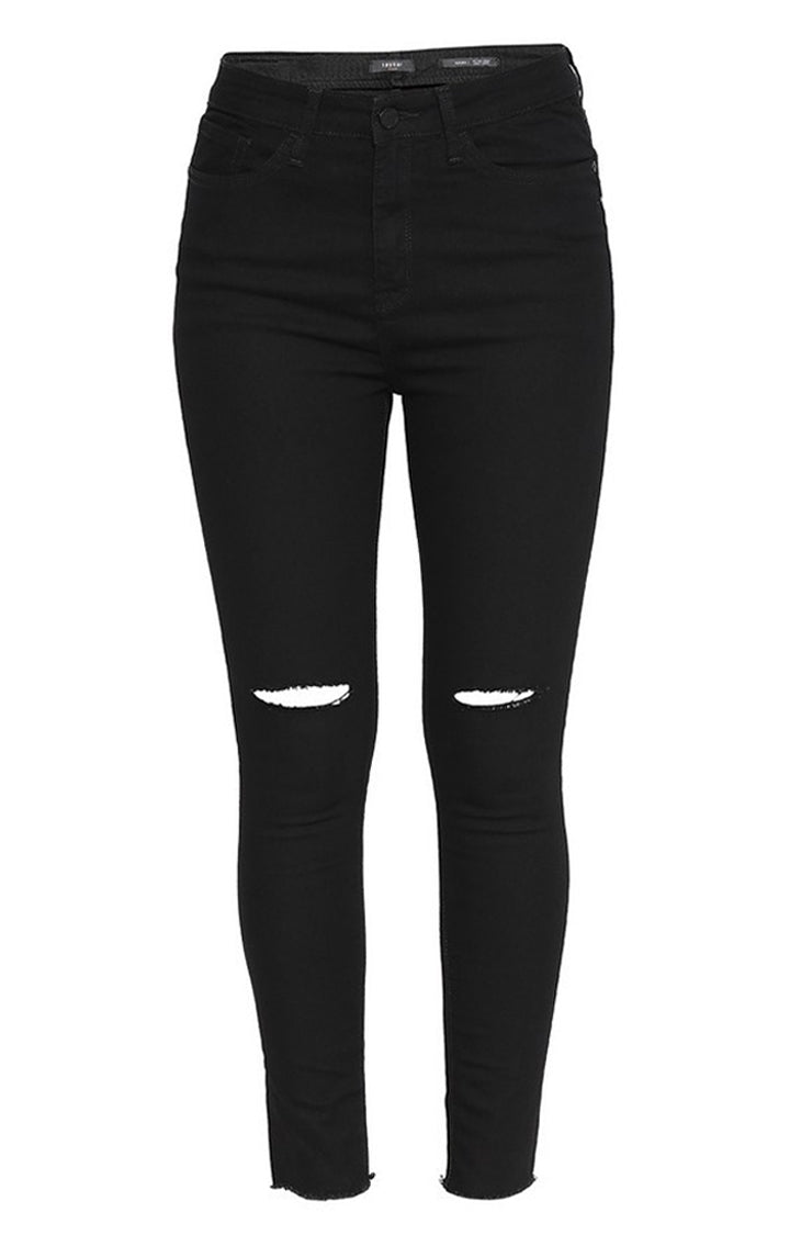 Spykar Women Black Cotton Super Skinny Fit Ankle Length Jeans (Alexa)