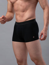 Men Premium Black Cotton Blend Trunk - Underjeans By Spykar