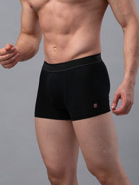 Men Premium Black Cotton Blend Trunk - Underjeans By Spykar