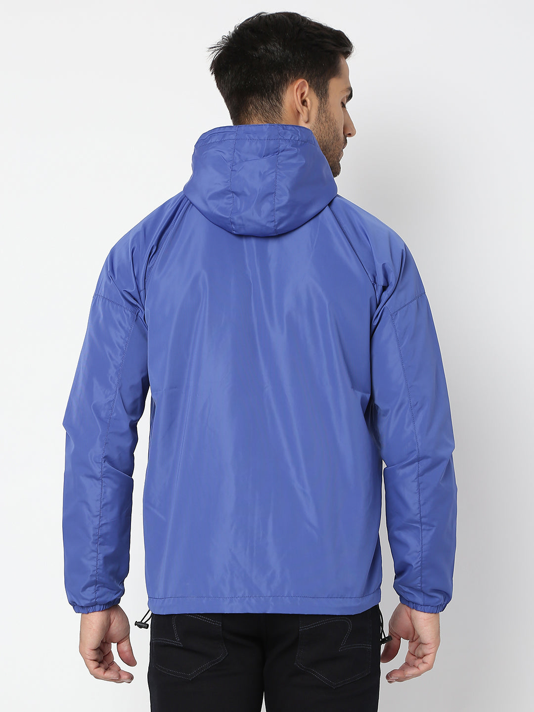 Spykar Men Royal Blue Nylon Regular Fit Jacket