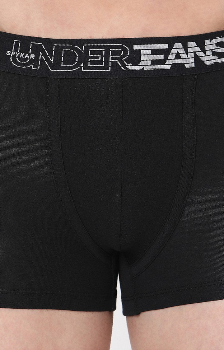 Underjeans By Spykar Men Black Solid Trunks