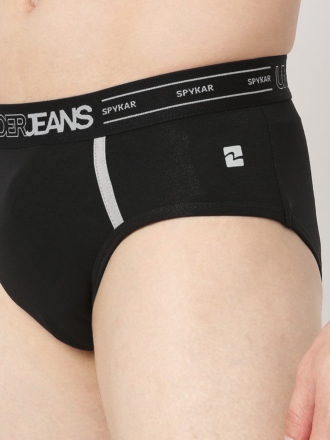 Underjeans by Spykar Men Premium Pack of 2 Black-Red Brief