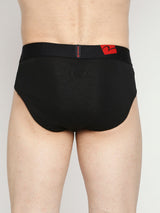Underjeans By Spykar Men Premium Cotton Blend Black Brief