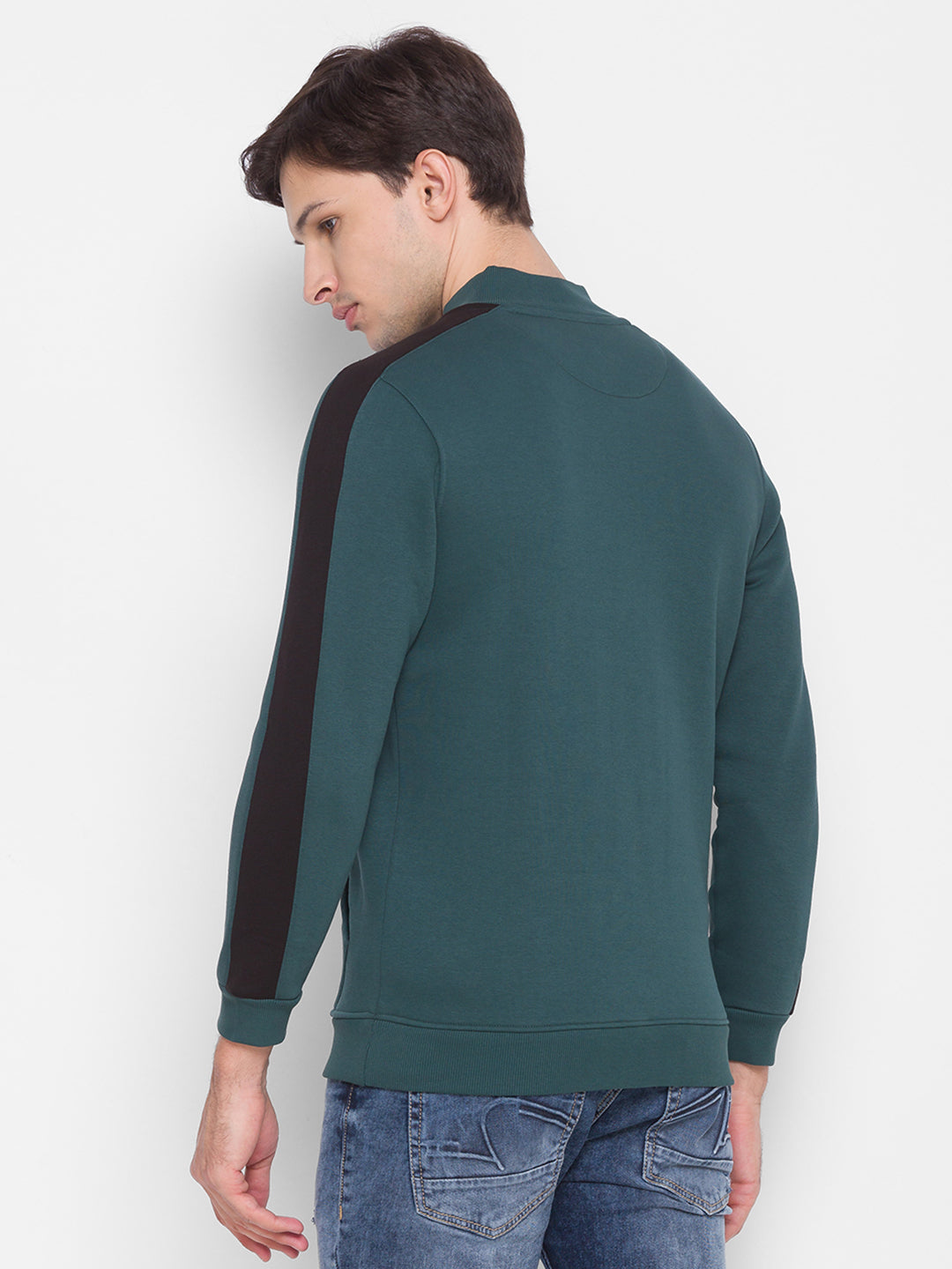 Spykar Green Cotton Sweatshirt For Men