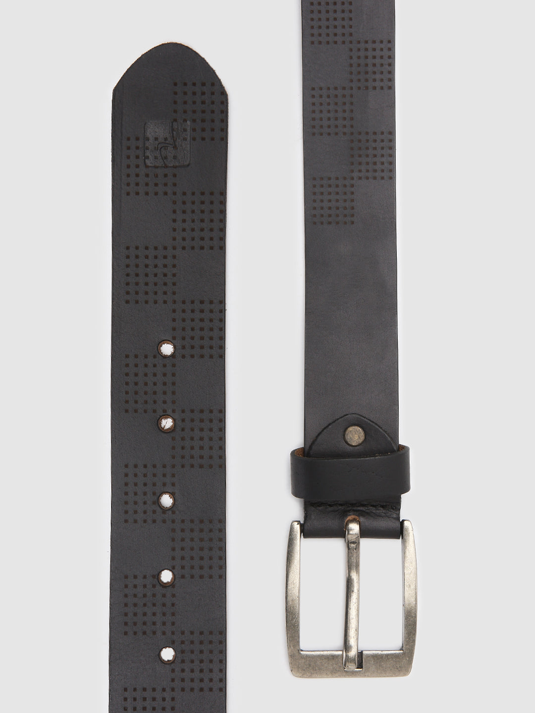 Spykar Black Genuine Leather Belt