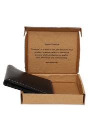 Spykar Men Black Leather Bi-Fold Wallet