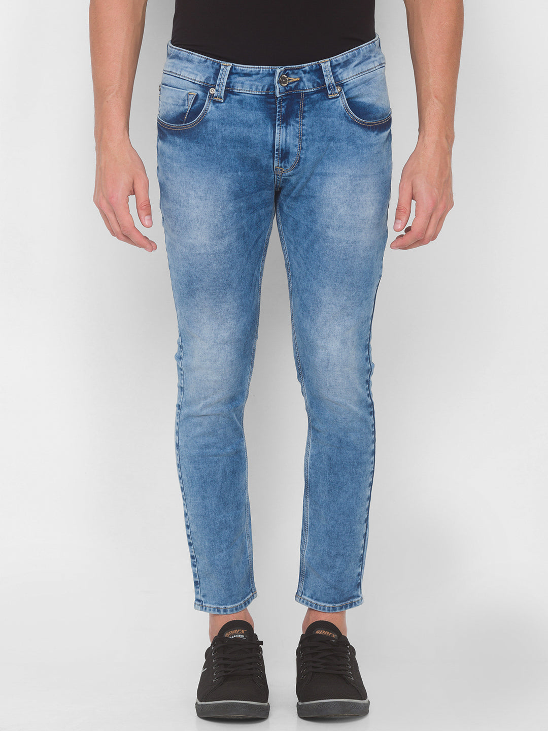 Spykar Men Blue Cotton Slim Fit Tapered Length Jeans (Kano)