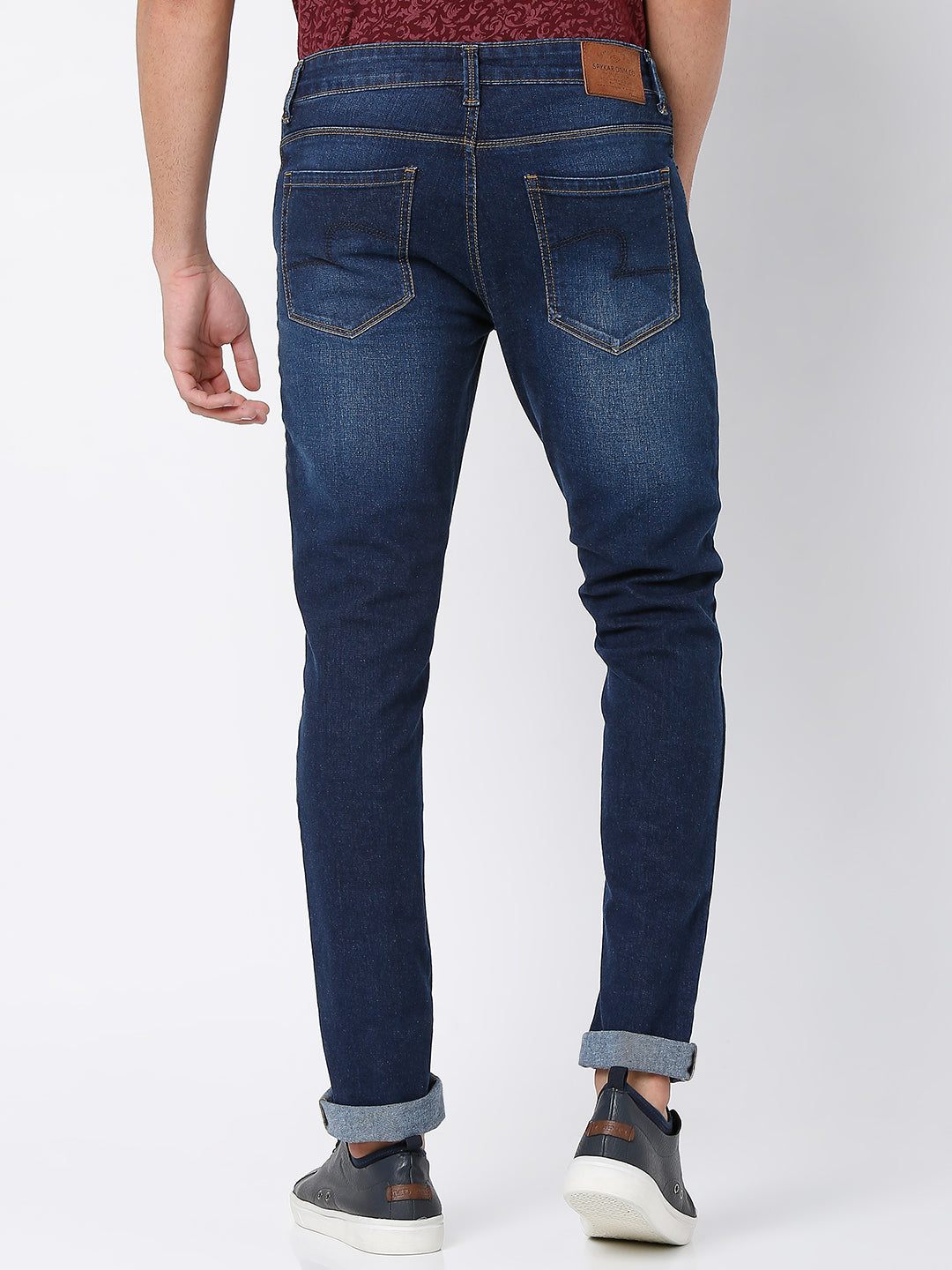 Spykar Men Blue Cotton Regular Fit Narrow Length Jeans (Rover)