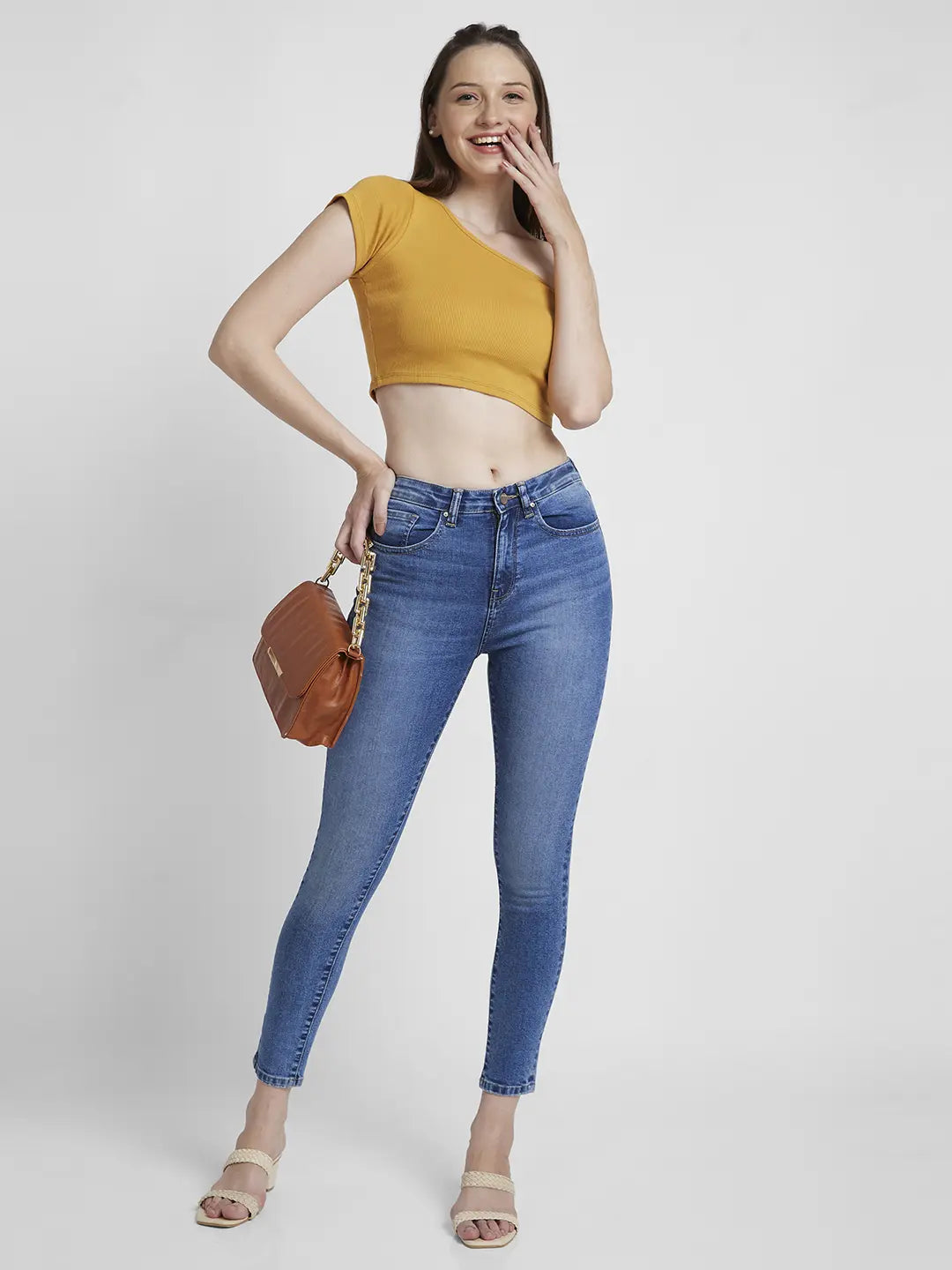 Spykar Women Light Blue Lycra Super Skinny Fit Ankle Length Clean Look Jeans -(Alexa)