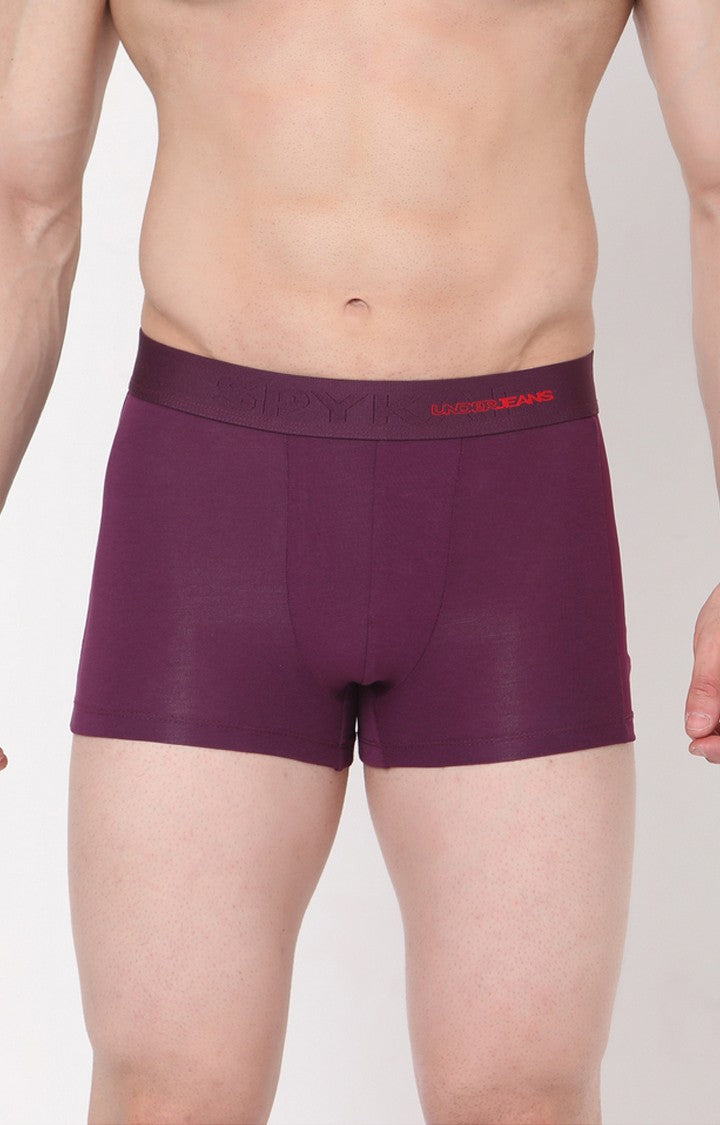Purple Cotton Trunk for Men Premium- UnderJeans by Spykar