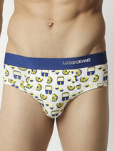 Men Premium Assorted Cotton Blend Printed Brief - Pack Of 3- Underjeans By Spykar
