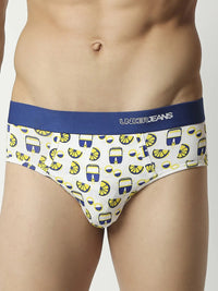 Men Premium Assorted Cotton Blend Printed Brief - Pack Of 3- Underjeans By Spykar