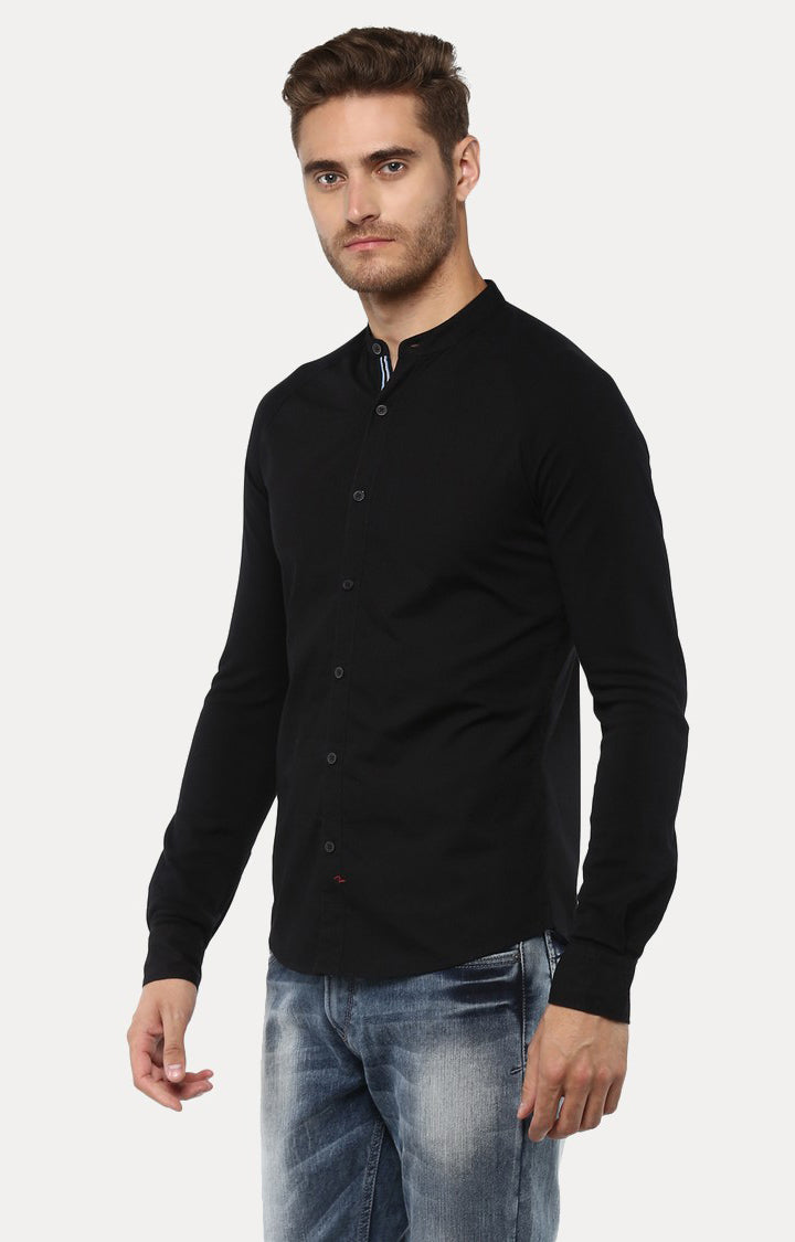 Spykar Men'S Black Cotton Solid Casual Shirts