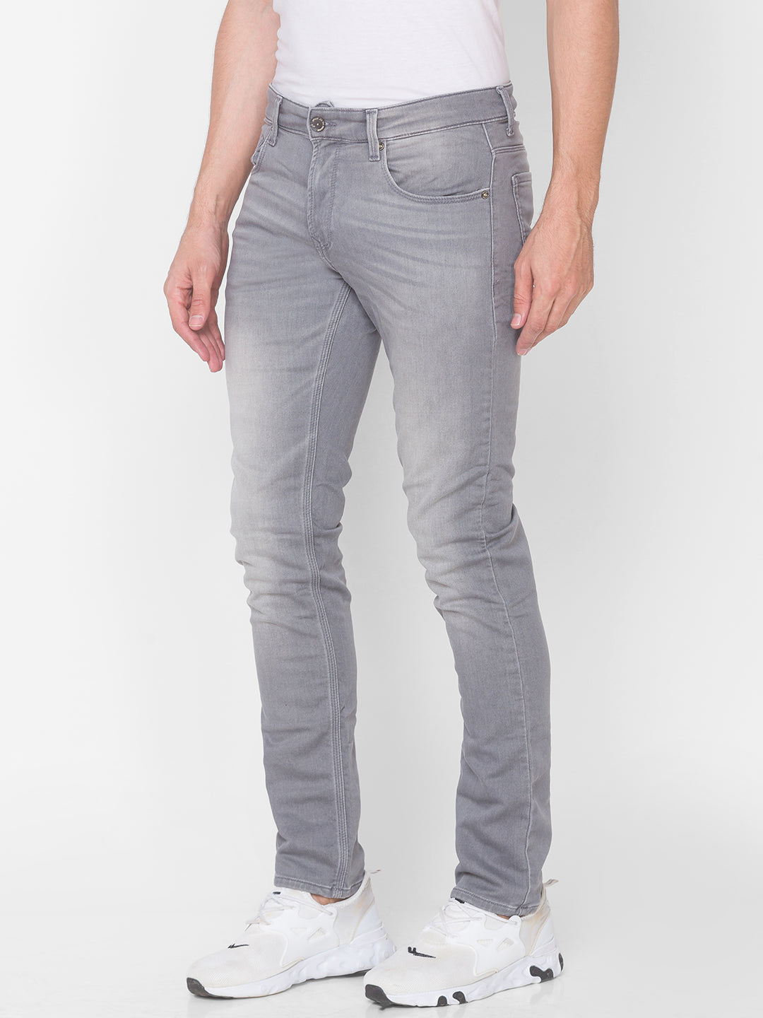 Spykar Men Grey Cotton Regular Fit Straight Length Jeans - (Rico)