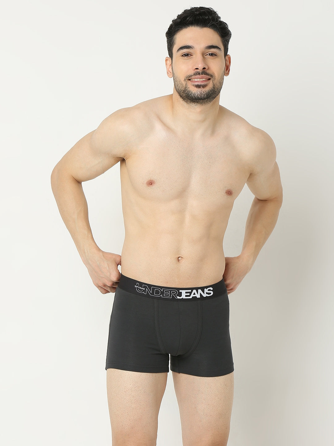 Underjeans By Spykar Men Premium Dk Grey Trunk Pack Of 2