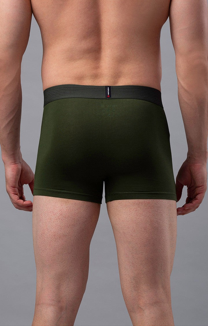 Underjeans By Spykar Men Green Solid Trunks