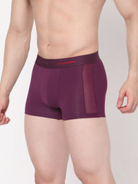 Men Premium Purple Cotton Blend Trunk- Underjeans By Spykar
